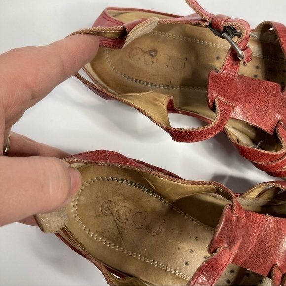 ECCO red leather sandals size 36 - Picture 4 of 8